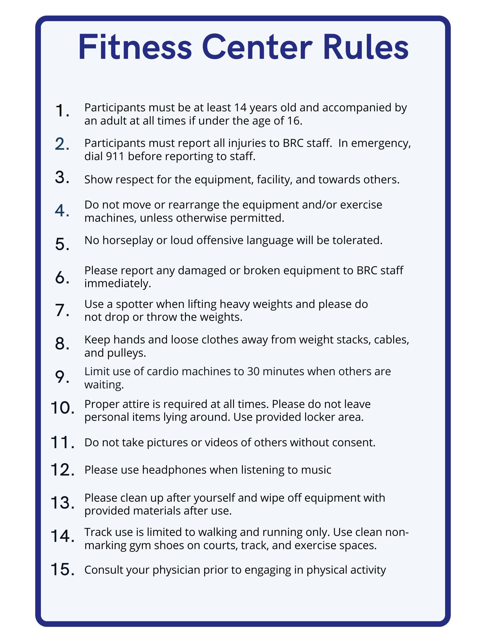 2024 fitness center rules