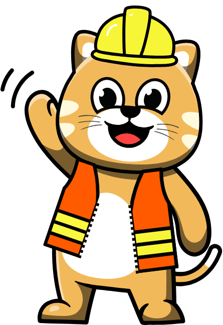 Hard Hat Cat OrangeYellow Transparent